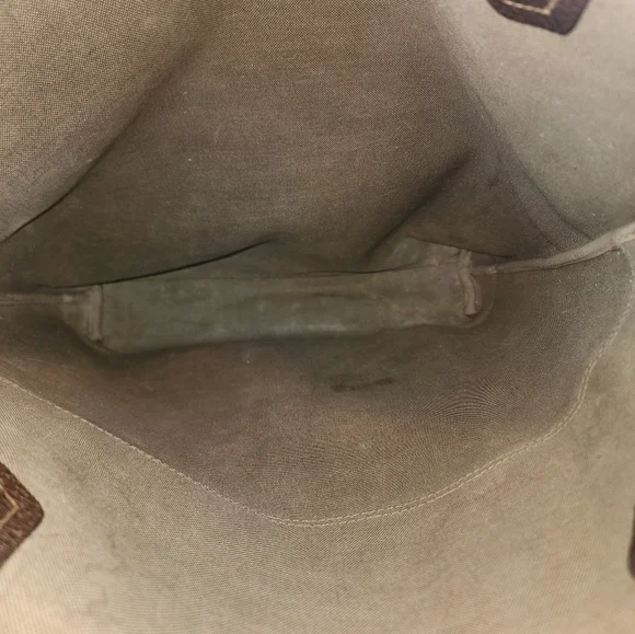 Used Authenticated Gucci‎ monogrammed tote with greenred striped handles Totes